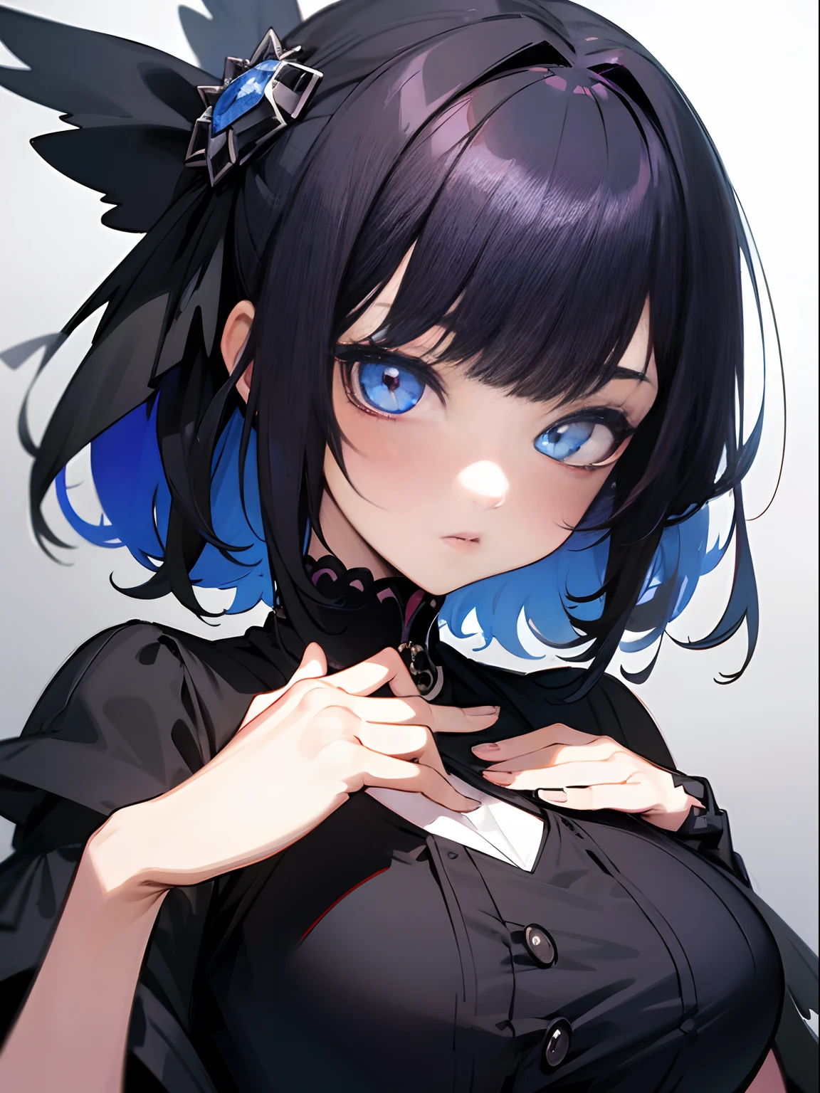 1girl, goth outfit, 4k, 8k, HD, high definition,high detail, kawaii anime, fashion , detailed face, character design, defined,manga, beautiful model, beautiful eyes , beautiful hands , high quality, vibrant, original character, woman