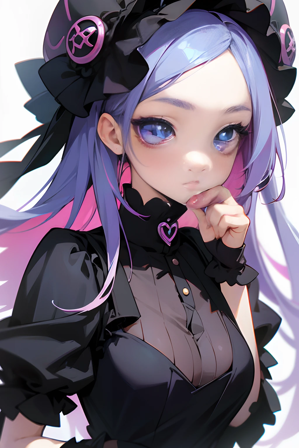 1girl, soft goth outfit, 4k, 8k, HD, high definition,high detail, kawaii anime, fashion , detailed face, character design, defined,manga, beautiful model, beautiful eyes , beautiful hands , high quality, vibrant, original character, woman