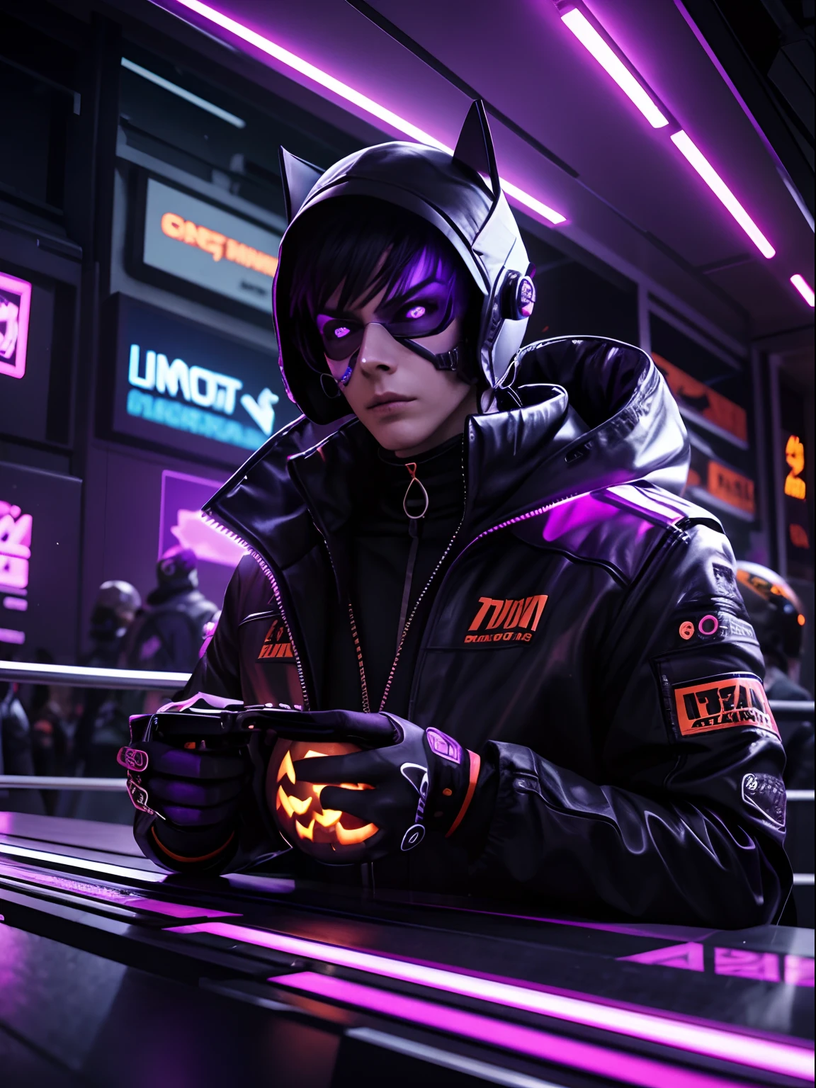 halloween,racer,cyber punk perssonage