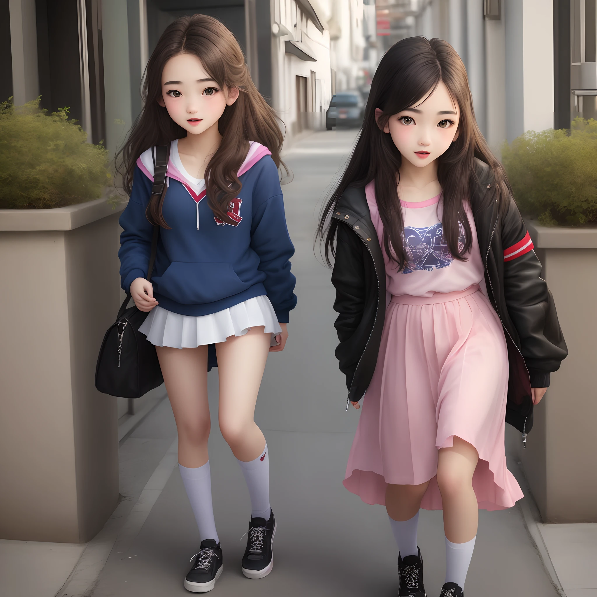 Four-person children's clothing design renderings Colorful and modern technology design