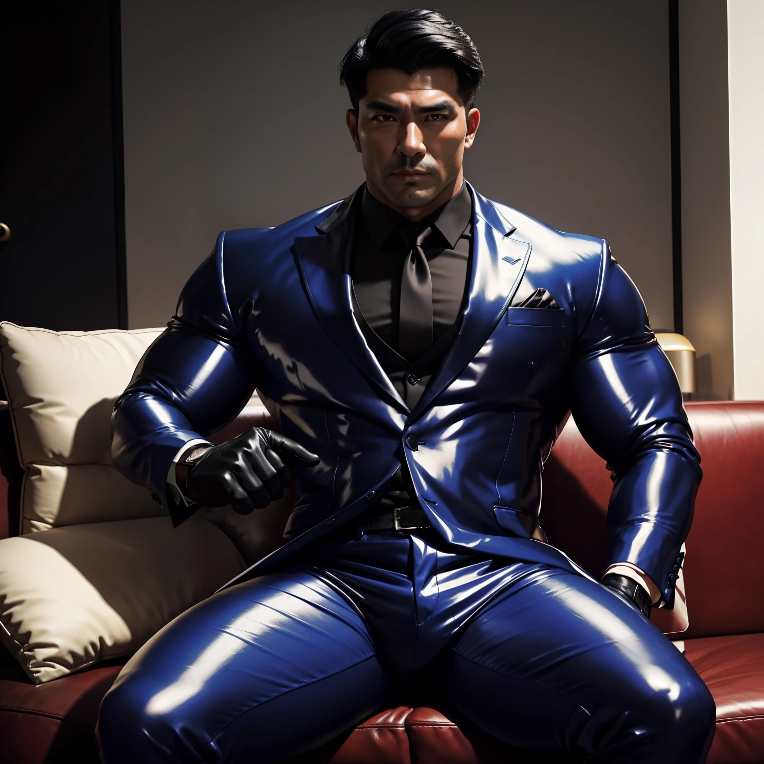 30 years old,daddy,"shiny suit ",Dad sat on sofa,k hd,in the office,"big muscle", gay ,black hair,asia face,masculine,strong man,the boss is,handsome,sex,leather gloves,lecherous dad,look straight ahead,"dad is handsome","gay dad","handsome"