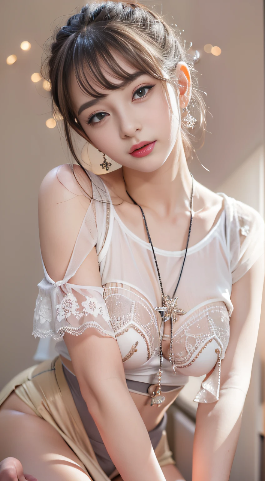 (((32K,very high res, high detailing, highly accurate,Maiden 1：1.5))),Raw photo & realistic atmosphere,beautiful dark blue eyes,Detailed mouth,Glossy lips,Detailed eyebrows,Soft white skin that shines with every detail,,Eyes drawn in detail、Very beautiful eyes with azure eyes,Detailed lips、Very beautiful face,Very well-formed face、Lifelike face,shiny beautiful lips,Beautiful eyebrows,Infinite reality,Best design,（Insanely cute Japan 16-year-old high school girl,,Beautifully shaped breasts,Very cute beautiful girl,Little Girl,Healthy body,Outstanding style：1.5）,Best Natural Makeup,Japanese ido,Korean Idols,Young sensual idol,Moist eyes,Dark Beautiful Deep Eyes,Beautiful butt,beauty legs,,camel's foot,：1.3),超A high resolution、,Natural and realistic face,Back lighting,Pure eyes are too cute,(((photorealisim,Photograph the whole body))),,Reality Live Action,（Fashionable earrings,,a necklace,A bracelet,gyuru,Glossy nail art,American Street Winter Fashion,outer,Unique skirt,Leather shoes,Calm and fashionable girl,light brown hair,short-hair,独奏,Lori,little smiling,full body Esbian,Show full-body fashion,Sit up,Show me your leather shoes, Only beauty young cute 15 year old girl,15-year-old girl with beauty and charisma,Teenage fashion magazine shoot,K-POP hobbyist,Fashion that seems to be in Koreatown：1.7）,Shin-Okubo's Koreatown