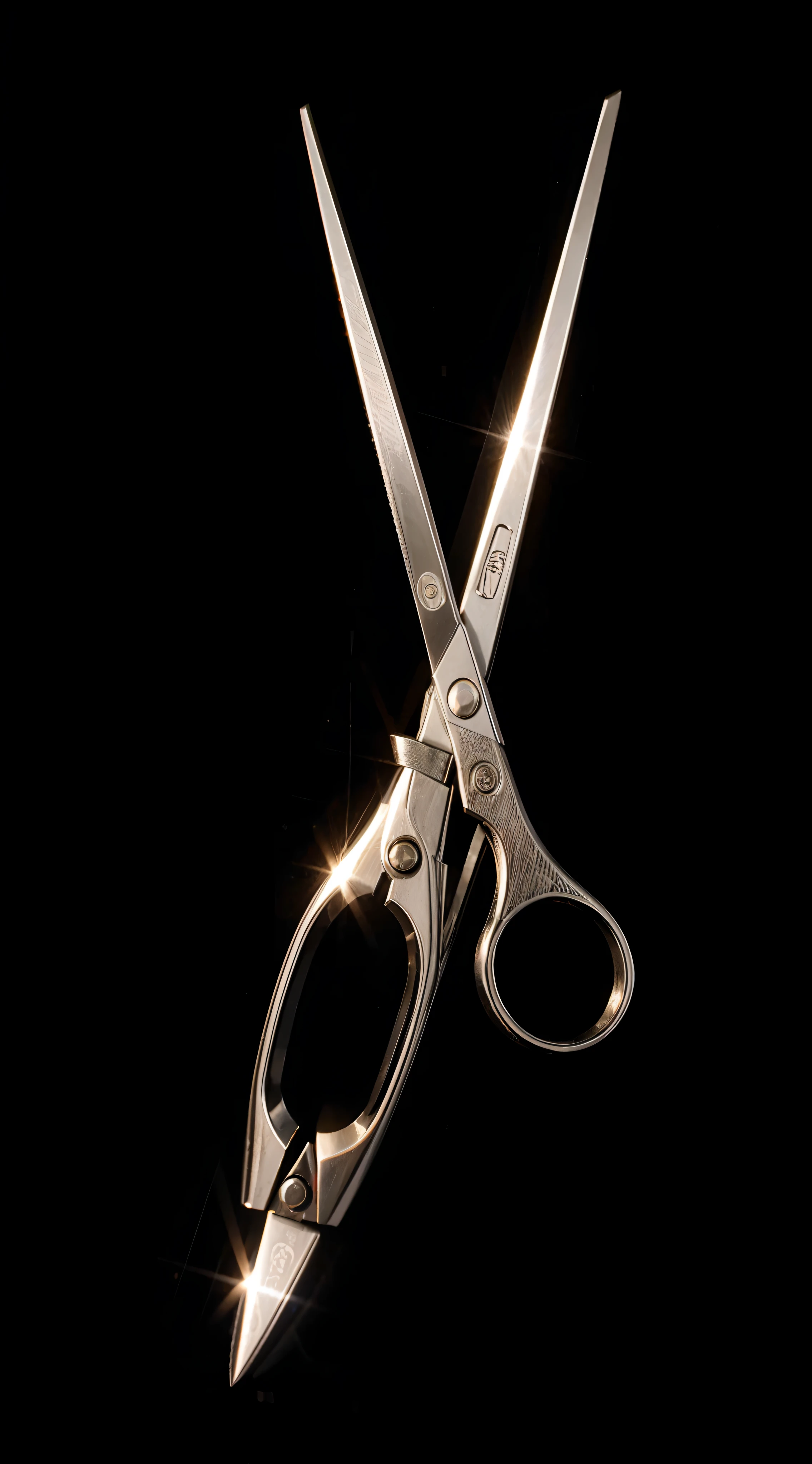 Scissors handle, symmetrical, black background