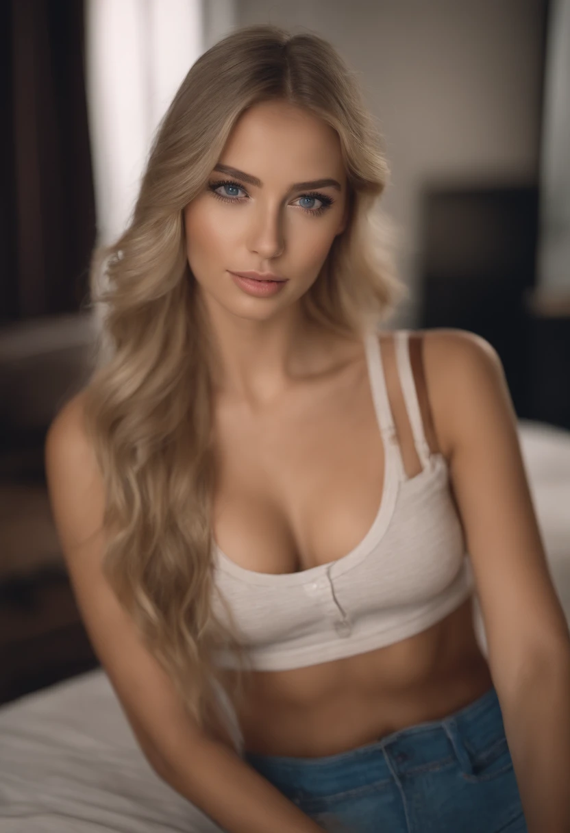 Oman with matching tank top and panties, Sexy girl with blue eyes, portrait sophie mudd, Portrait de Corinna Kopf, blonde hair and large eyes, Selfie einer jungen Frau, ohne Make-up, Natural makeup, Blick direkt in die Kamera, Gesicht mit Artgram, dezentes Make-up, Great full body photo, im Zimmer, big boobs, Blond, Latein