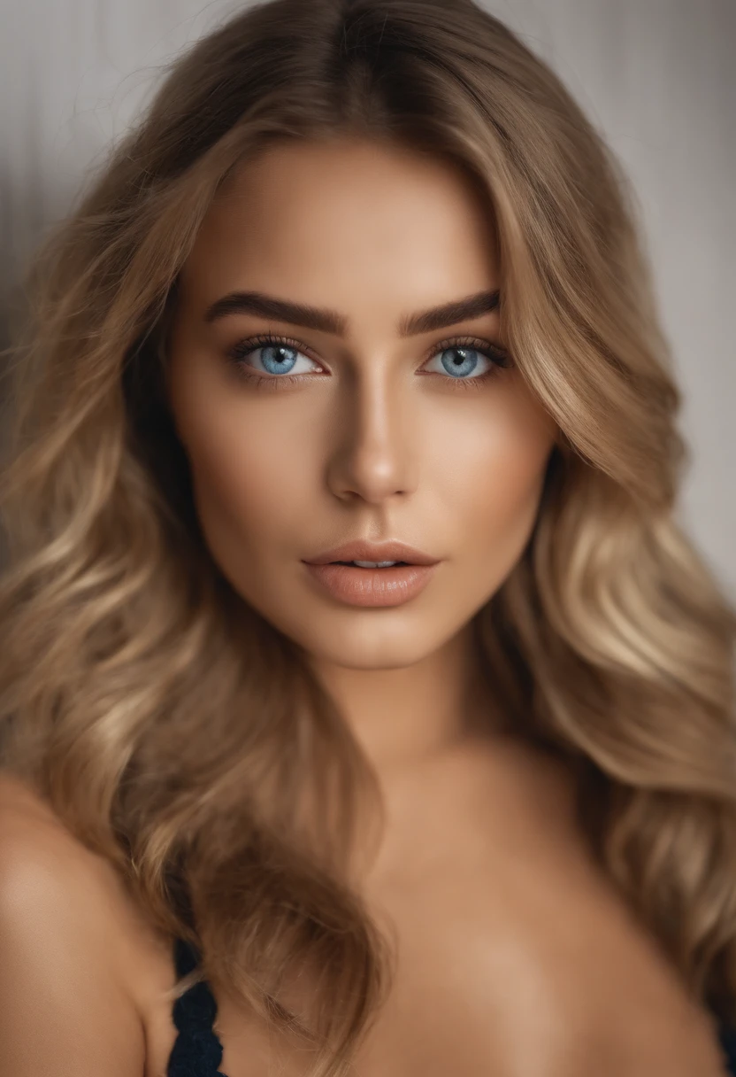 Oman with matching tank top and panties, fille sexy aux yeux bleus, Portrait Sophie Mudd, Portrait de Corinna Kopf, cheveux blonds et grands yeux, selfie of a young woman, ohne Maquillage, maquillage naturel, Look directly into the camera, Visage avec Artgram, dezentes Maquillage, Superbe photo du corps entier, dans la chambre, gros seins, Blonde, Latin