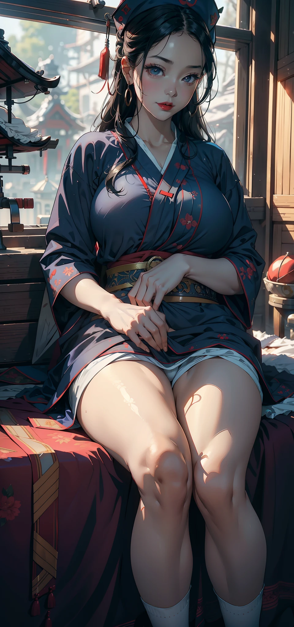 1female,45 yers old,Married Woman,熟妇,mature,plumw,extremely large bosom,Big breasts Thin waist,long leges, 独奏,(Background with:hospitals,surgery room,Medical instruments)Lying on her back in bed,Open your legs, She has long black hair,bobo head,,seen from the front, standing in forest, mostly cloudy sky,(((tmasterpiece),(Very detailed CG unity 8K wallpaper),best qualtiy,cinmatic lighting,detailed back ground,beatiful detailed eyes,Bright pupils,Black eyes,Snow-whiteskin,Redlip(Very fine and beautiful),(Beautiful and detailed eye description),ultra - detailed,tmasterpiece,))facing at camera,A high resolution,ultra - detailed),laughingly,revealing breasts,Bare genitalia, Bulge,legs are open,Raised sexy,Camel toes,Flushed complexion,Desire for dissatisfaction,frontage,nurses(Wearing:Nurse hat,Blue nurse uniform,)tucking up the skirt、White panties visible、Panties dug into Strickman