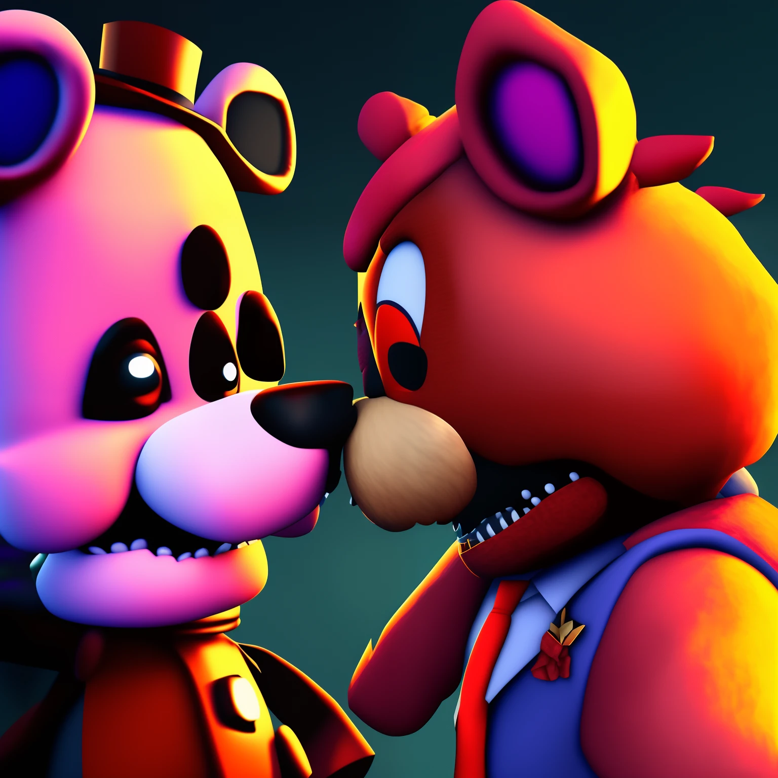 Create one that looks like Glitchtrap with Glitch's face being a mask and one that looks like Vanny with Vanny's face also being a mask
