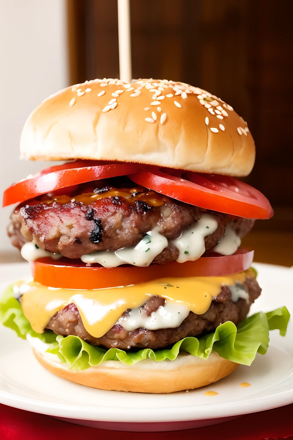 Delicious and juicy burger, Mouth-watering