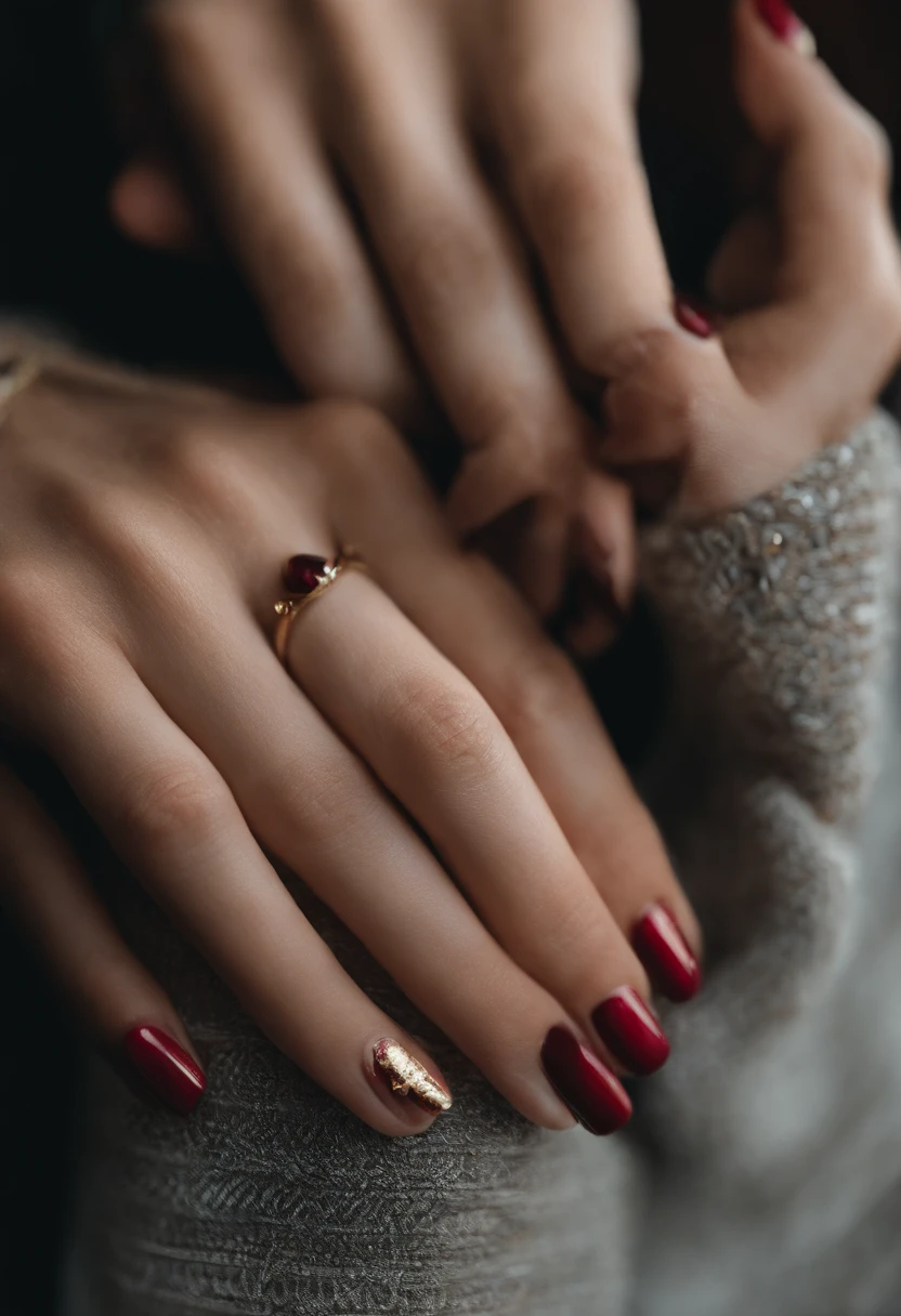 A pair of beautiful hands,Wearing a manicure