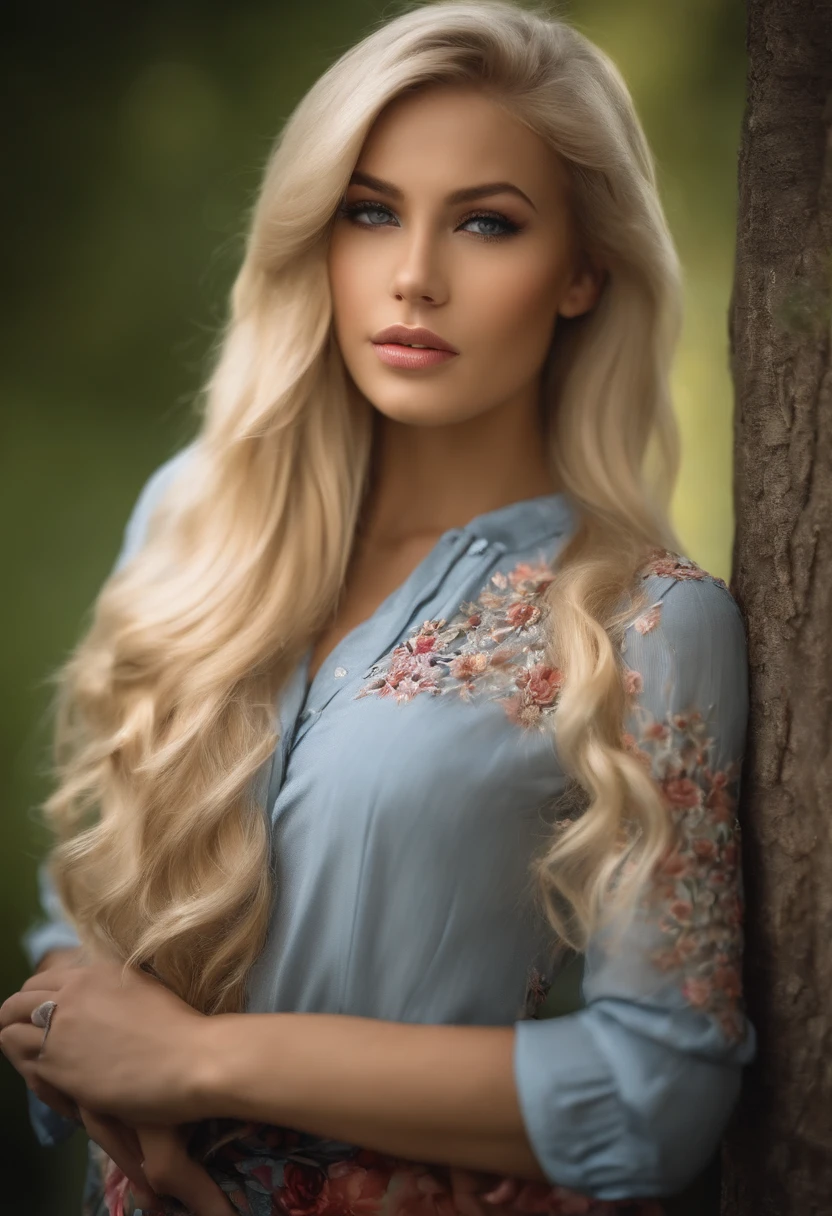 Beautiful girl with blonde hair and shade