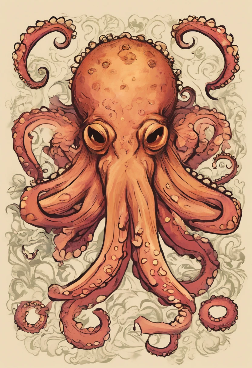 Small octopus,cartoony