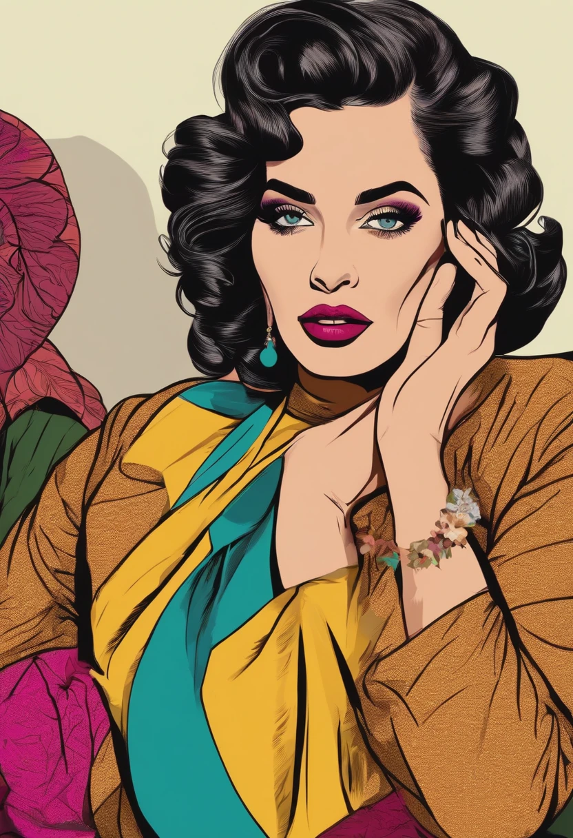 mulher gordinha triste em festa com 30 pessoas (apresentar em plano aberto e corpo inteiro) (formato popart)