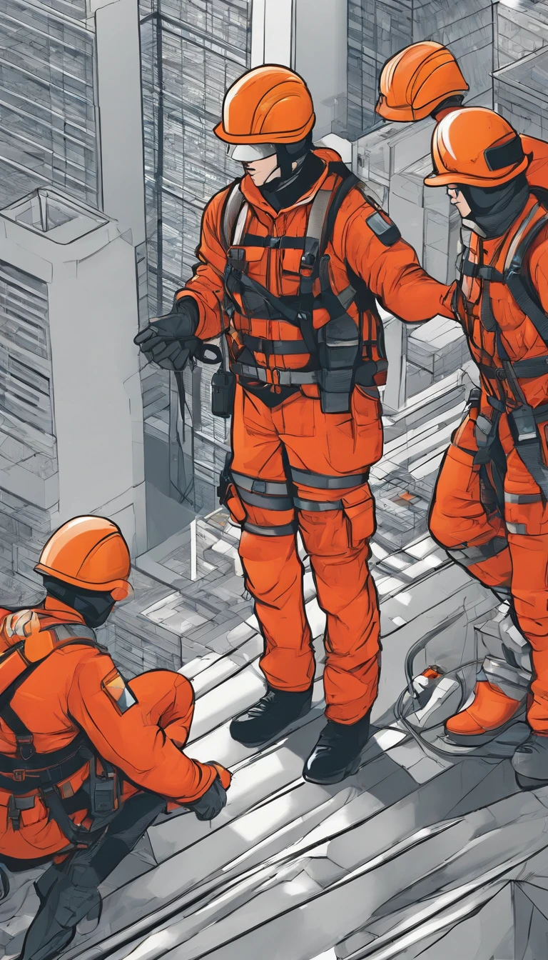Personnel conducting rope rescue training,(A group of climbers:1.1),Rescue operations,action sports,Climbing,Cord,Courage,(Heroic rescue scene:1.2),Emergency Response Team,full body shot of, (Jaw-dropping effect), ,(Studio lighting), hyper HD, ((completely naked wearing only helmet, harness and boots)), thick thighs and big ass, ass bulging in harness, gigantic breasts, red head, curls poking out from under helmet