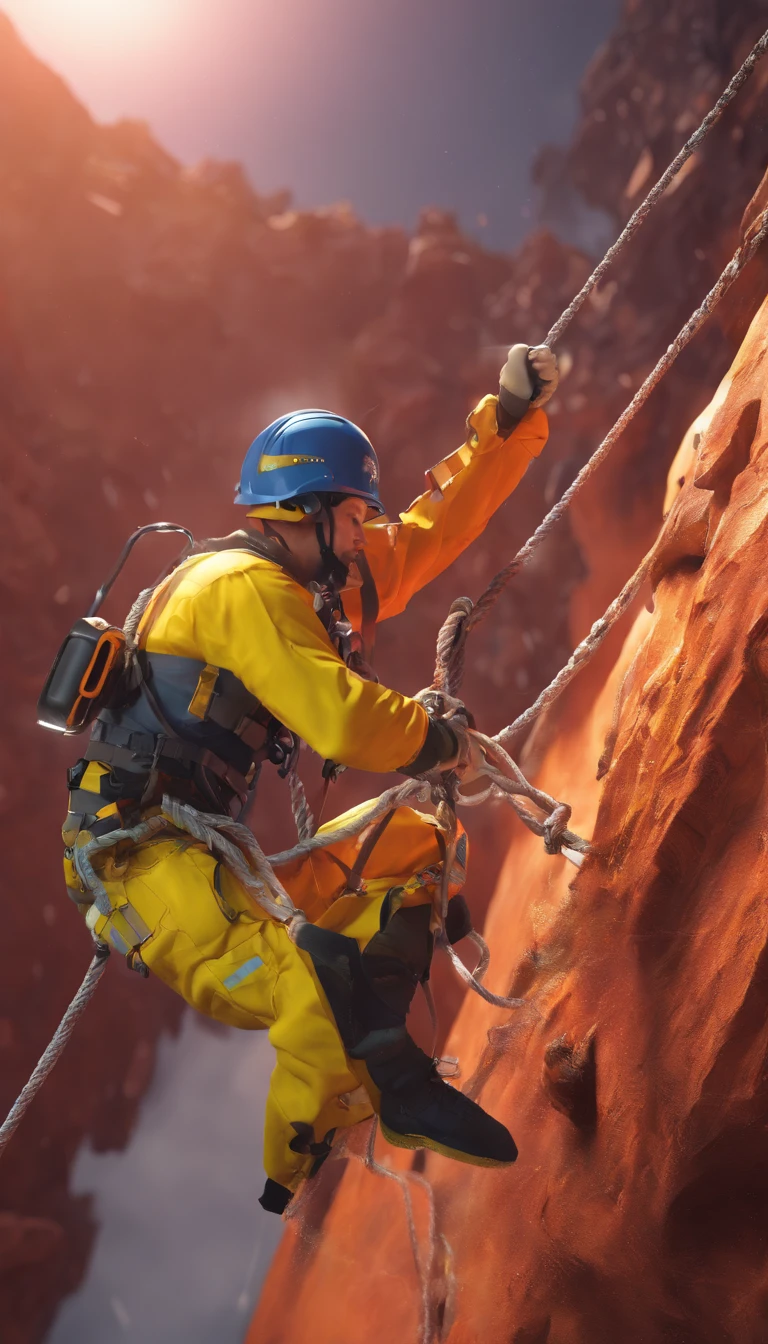 chineseidol,People who carry out rope rescue training,(A group of climbers:1.1),Rescue operations,action sports,climbing,mountain peaks,Cord,challenge,highly,Courage,(Heroic rescue scene:1.2),Emergency Response Team,full body shot of, (Jaw-dropping effect), ,(Studio lighting), hyper HD, International Association of Rope Technology,Explore boldly,Rope rescue techniques,Create a studio-like environment, Enhance visual impact