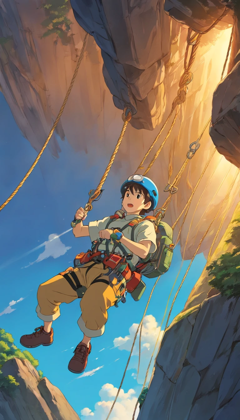 Personnel conducting rope rescue training，(A group of climbers:1.1),Rescue operations,action sports,Climbing,Cord,Courage,(Heroic rescue scene:1.2),Emergency Response Team,full body shot of, (Jaw-dropping effect), ,(Studio lighting), hyper HD,