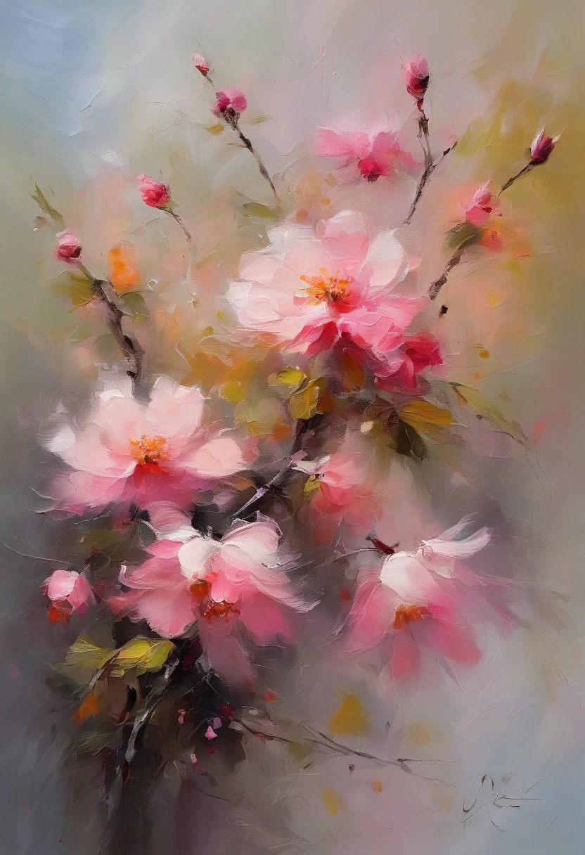 pink flowers，Take pollen, peach blossom