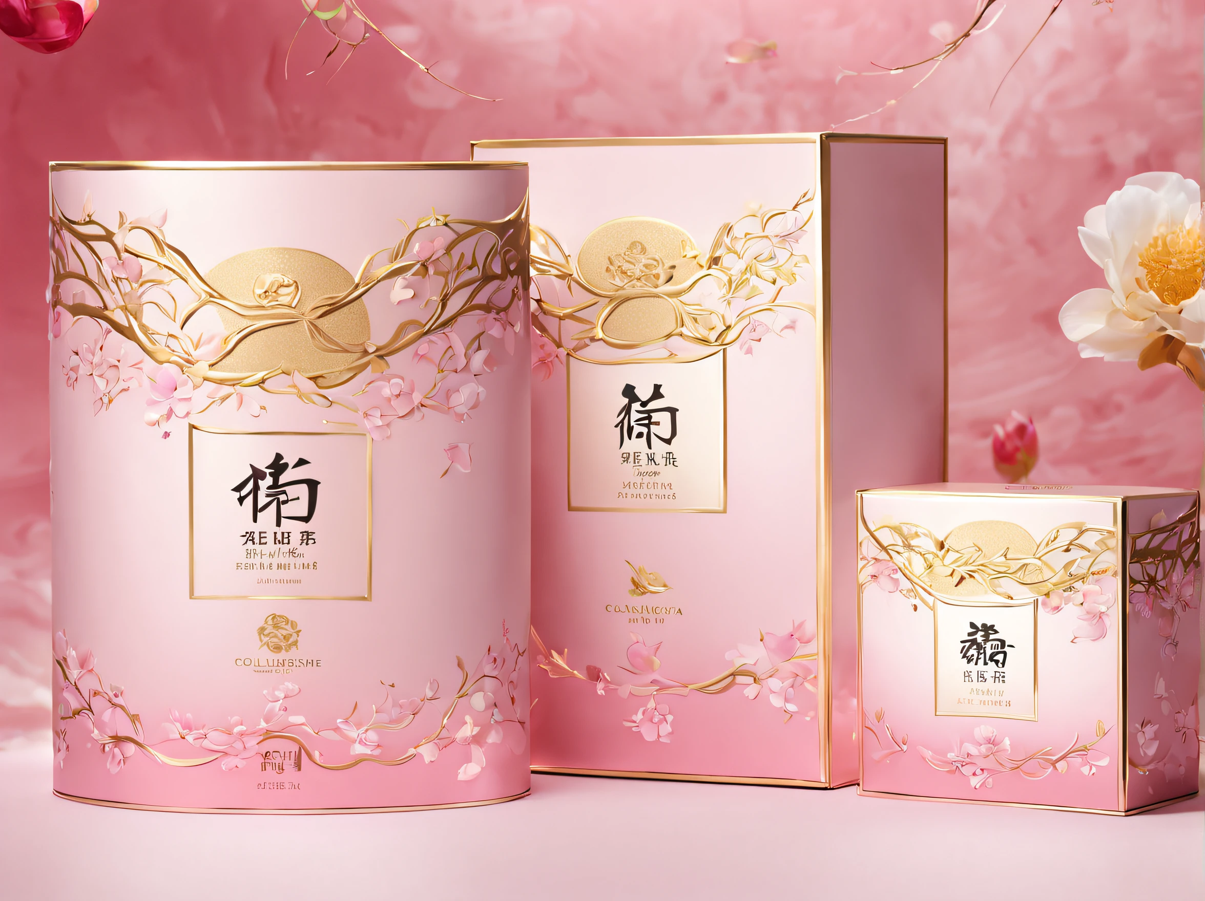 Design bird's nest collagen peptide outer packaging popular with women, The outer packaging should be pink, It has a romantic style, It looks gorgeous。The gold font and pattern will make the outer packaging look particularly luxurious。A few small swallows, There is only one rectangular box, Large frontal image