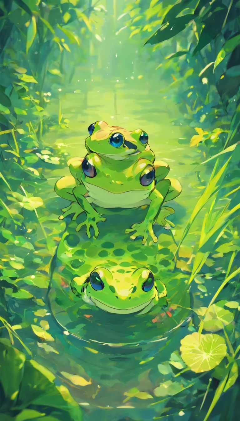 frogs，cartoony