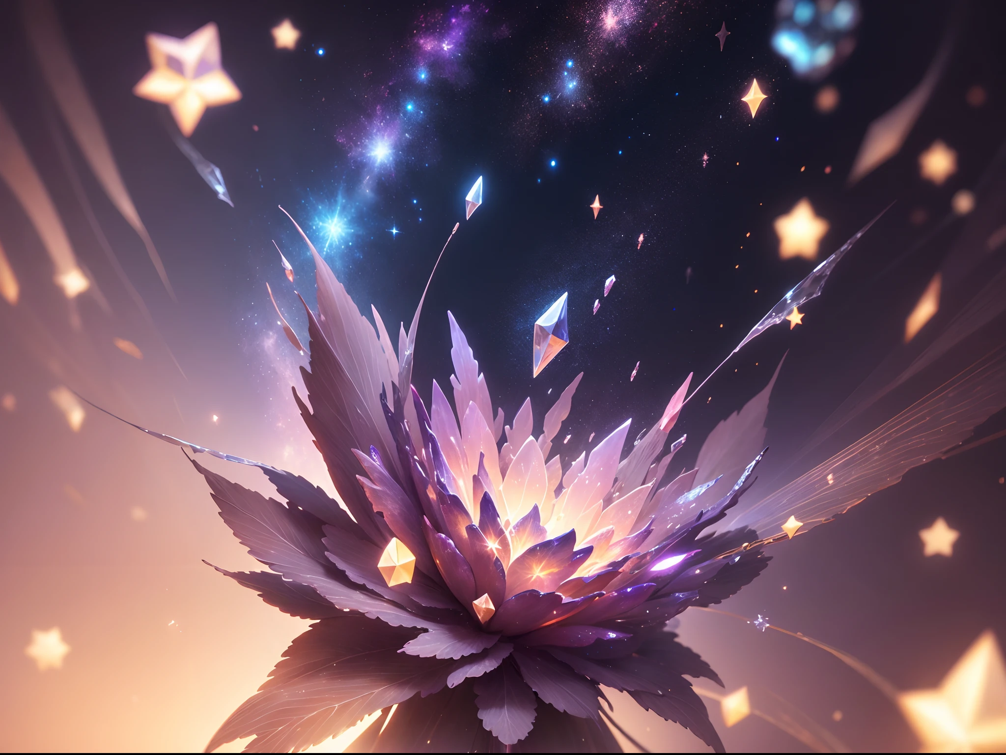 Lots of scattered crystal stars、
Fantasia、intergalactic、cleanness、
glinting、Shines、magnifica、colourfull、brightened、luminescence
Magic Pictures, dramatic lighting, photorealisim, The ultra-detailliert, 4K, depth of fields, hight resolution