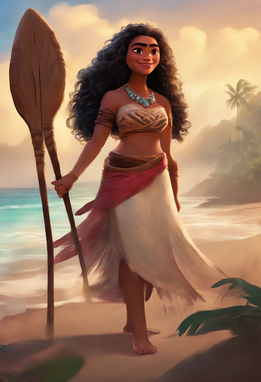 Um retrato da Moana da Disney, em Samdoesarts de JH