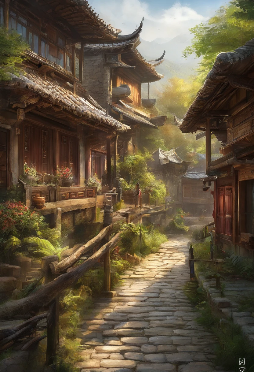 (((Movie storyboard))),Photographic pictures,Photo style,Makoto Shinkai's photographic style,Makoto Shinkai's cinematic art style,Ultra-wide angle of view,China-style,a town with beautiful scenery,Faraway view,Vivid and bright colors,super-fine,ultra - detailed,high qulity,8K ,oc rendered,dynamic viewing angle,Hyper Real,Ultra photo realsisim