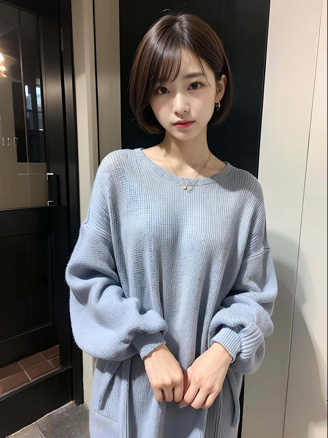 Ordinary woman in plain clothes、Harsh flash photography、[photos realistic]!!,Candid flash photography、magnifica、Masa Nakayama、flash photo、Sui Ishida、Do not copy hands、adult lady、、Promotional photos、Cute clothes、Beautiful clothes、short-hair、10 generations、Pupils、Fashionable、colourful clothes、Idol