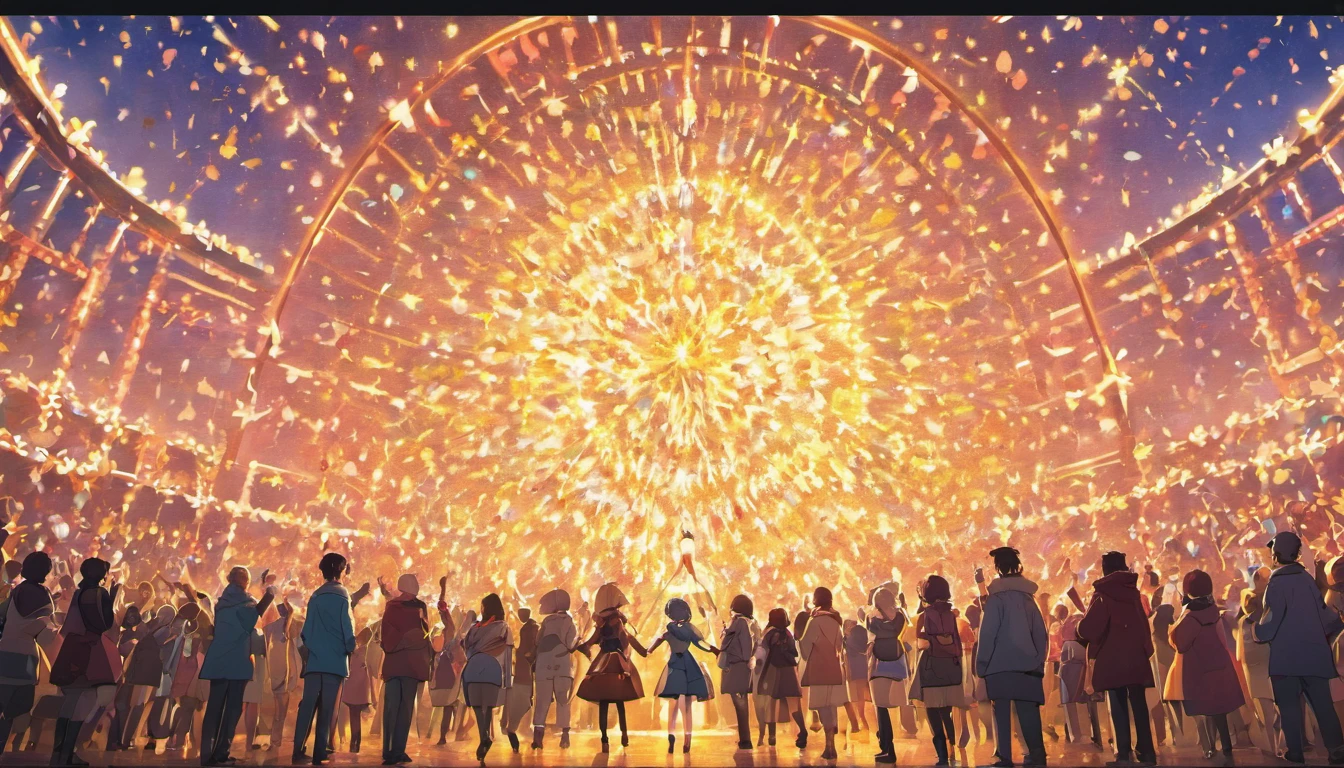 The crowd formed a circle、Celebrate the holidays