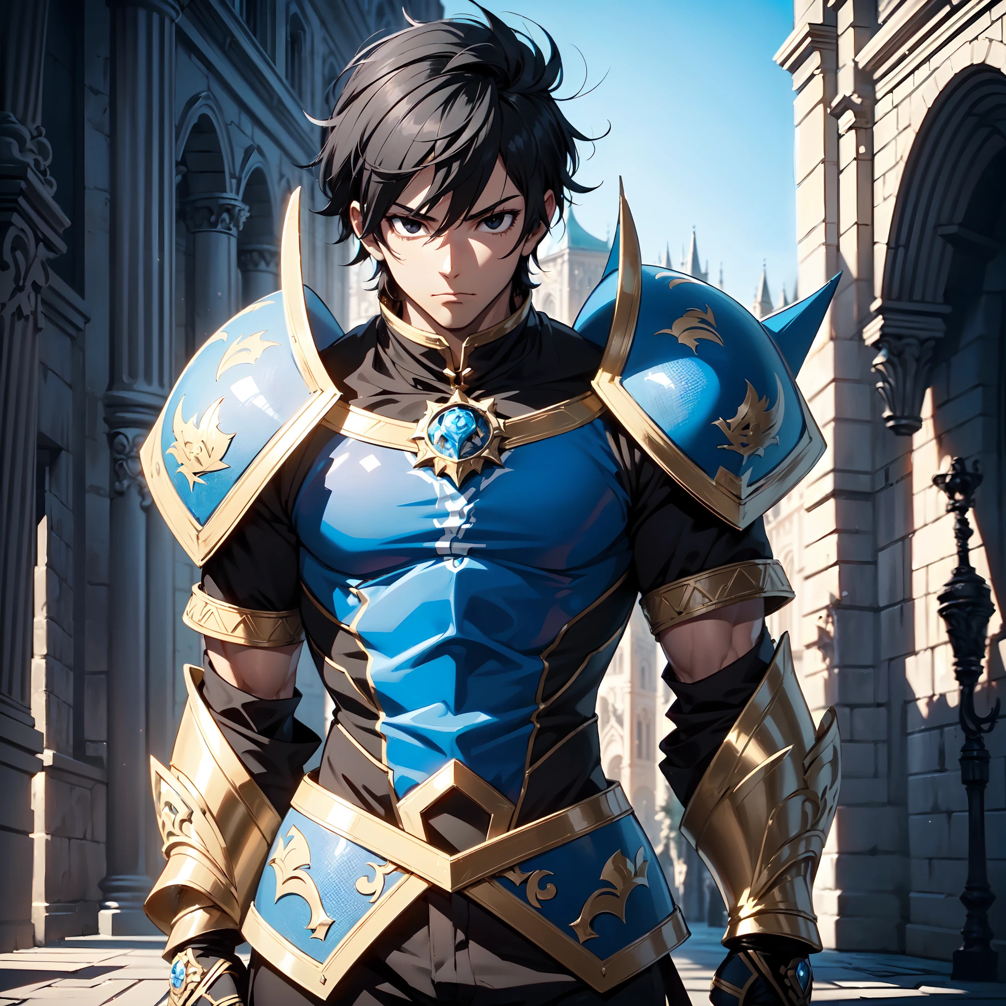 128K Ultra High Definition,
128K Ultra High Quality,
128K Ultra High Resolution,
Best Definition,
Best Quality,
Best Resolution,
Perfectly Detailed,
Perfectly Designed,
Extremely Detailed,
Extremely Designed,
Hyper Detailed,
Hyper Definition,
Hyper Quality,
Hyper Resolution,
Masterpiece,
(((Anime))),
Body Shot,
(((Boy))),
Handsome,
Muscular Body,
(((Black Short Hair))),
(((Black Eyes))),
(((Hyper Detailed & Perfectly Designed With Ultra High Quality Blue Berserker Armor))),
(((Inside Of Medieval Royal Palace Background Scenery))),