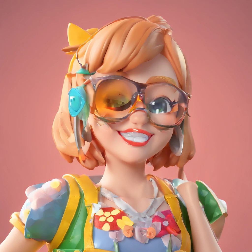 super bonito IP por pop mart, olhos brilhantes, querubim,Vestidinho branco, argila, Modelos, um brinquedo de caixa cega, Brilhante e delicado,fundo limpo, Bom brilho, 3D rendering of,best quality