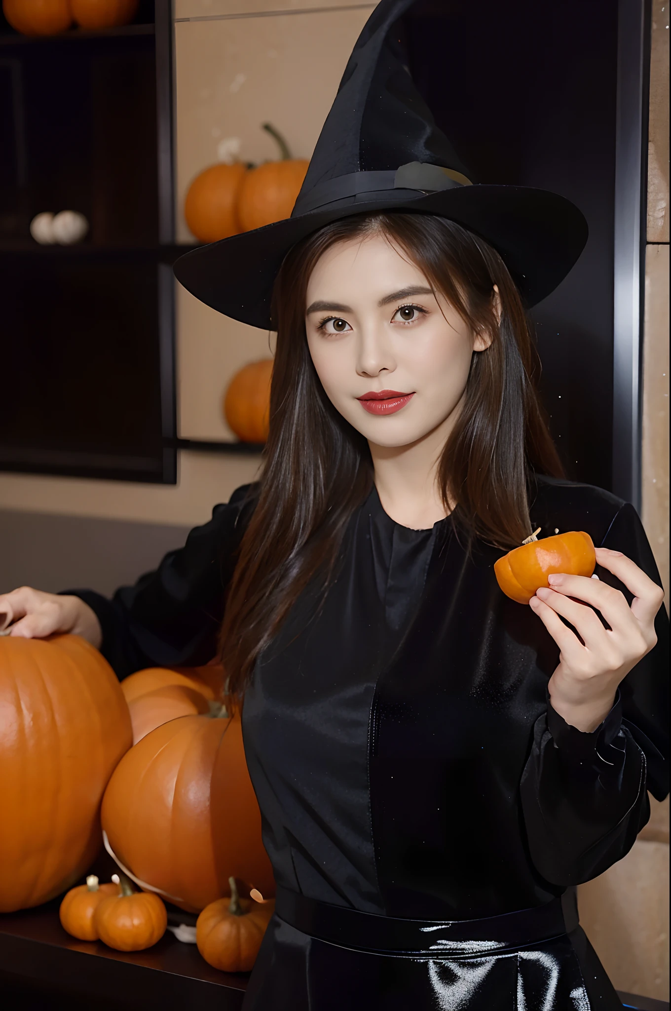 Halloween scene of pumpkins and witches flying over a cemetery, halloween celebration, halloween scene, halloween night, halloween atmosphere, spooky halloween night, halloween art style, halloween theme, scarry but bewitching, spooky halloween fun, witch fairytale, 1girll,A castle in the shadows,dim murky lights,pumpkins,the bats,4K Ultra HD, 超高分辨率, (Photorealistic: 1.4), Best quality,Masterpiece,(pastel colour:1.2)