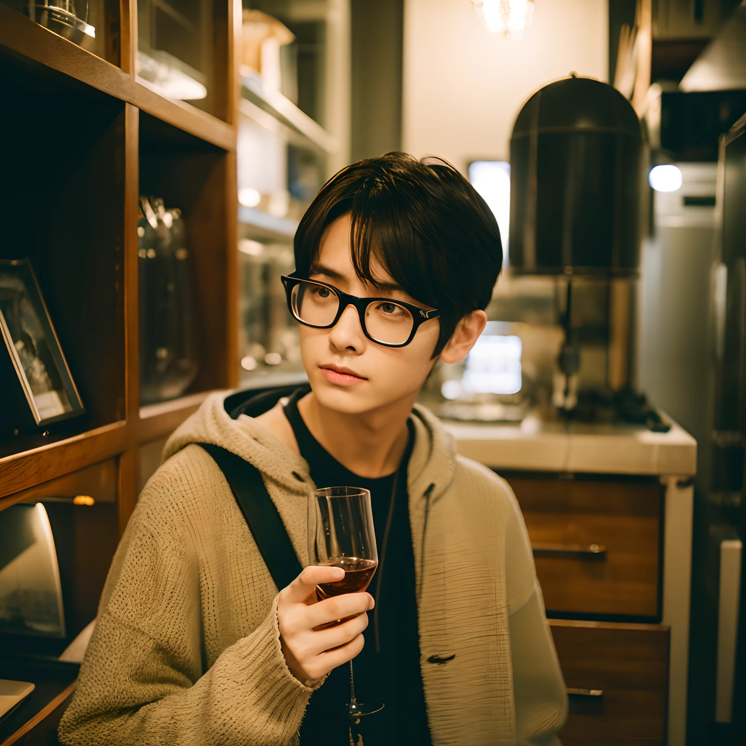 male people、eye glass、komono、catss