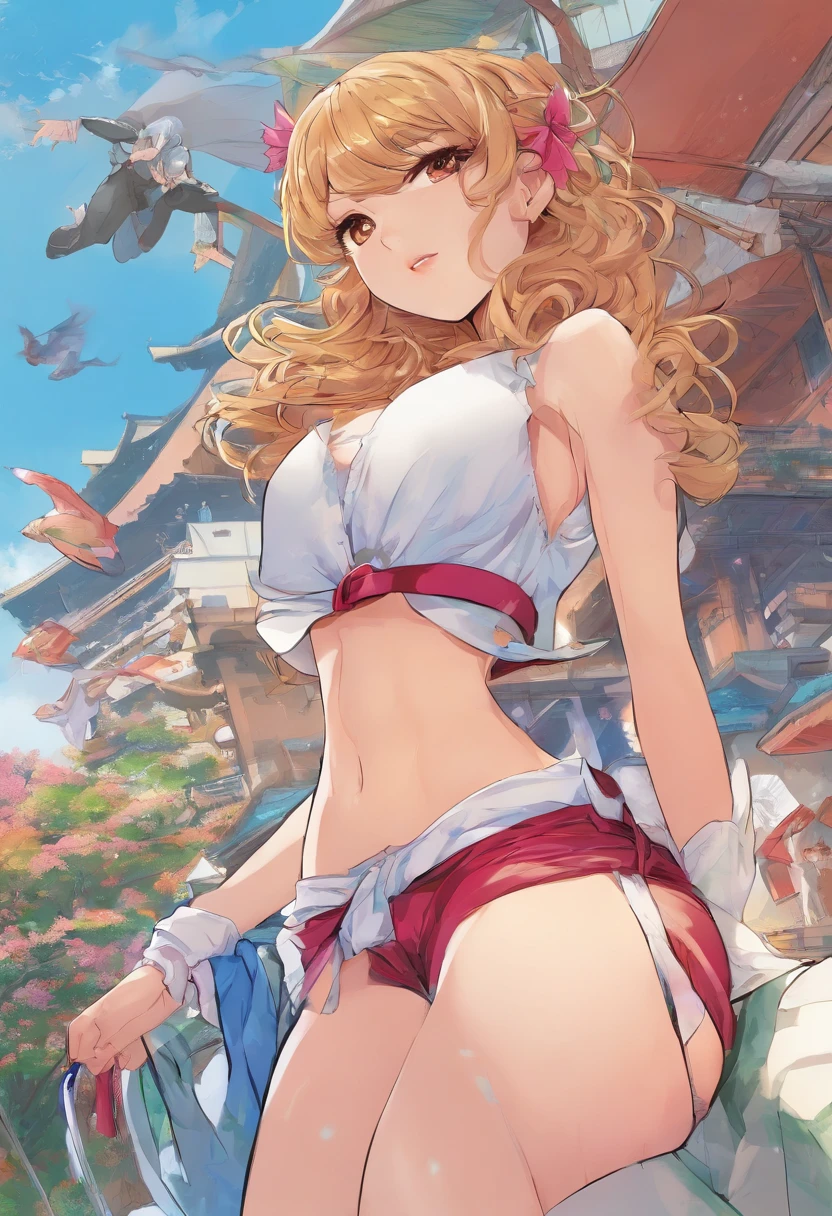 Wearing very few clothes,Japan High School Girl,Anime Cosplay,A sexy,barechested
