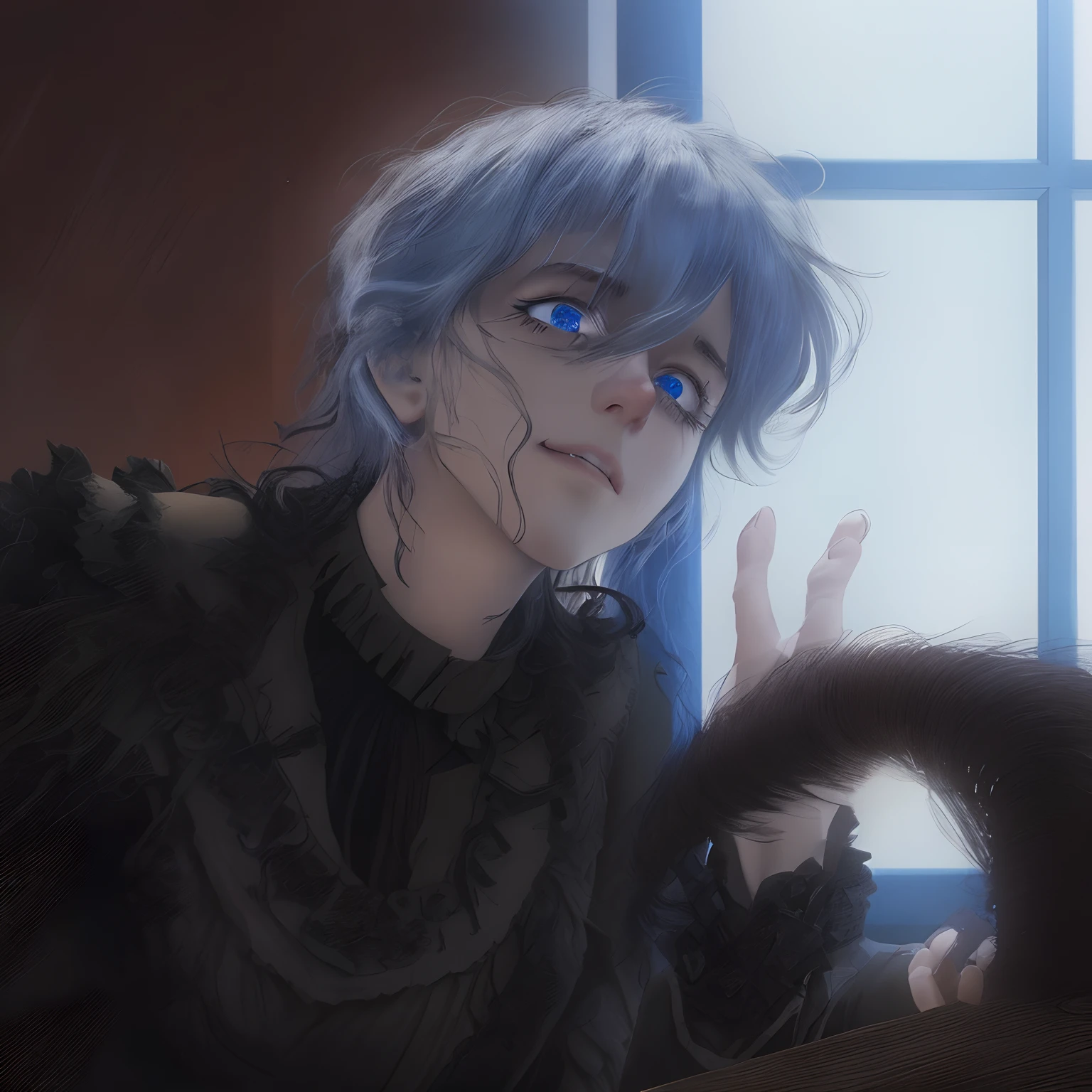 depth, Joy and sadness, death, 1970, dread, war, Unreal Quality, 4k, unreal engine 5, the anime, outlines, Beautiful hand, pretty eyes, beautiful hair
