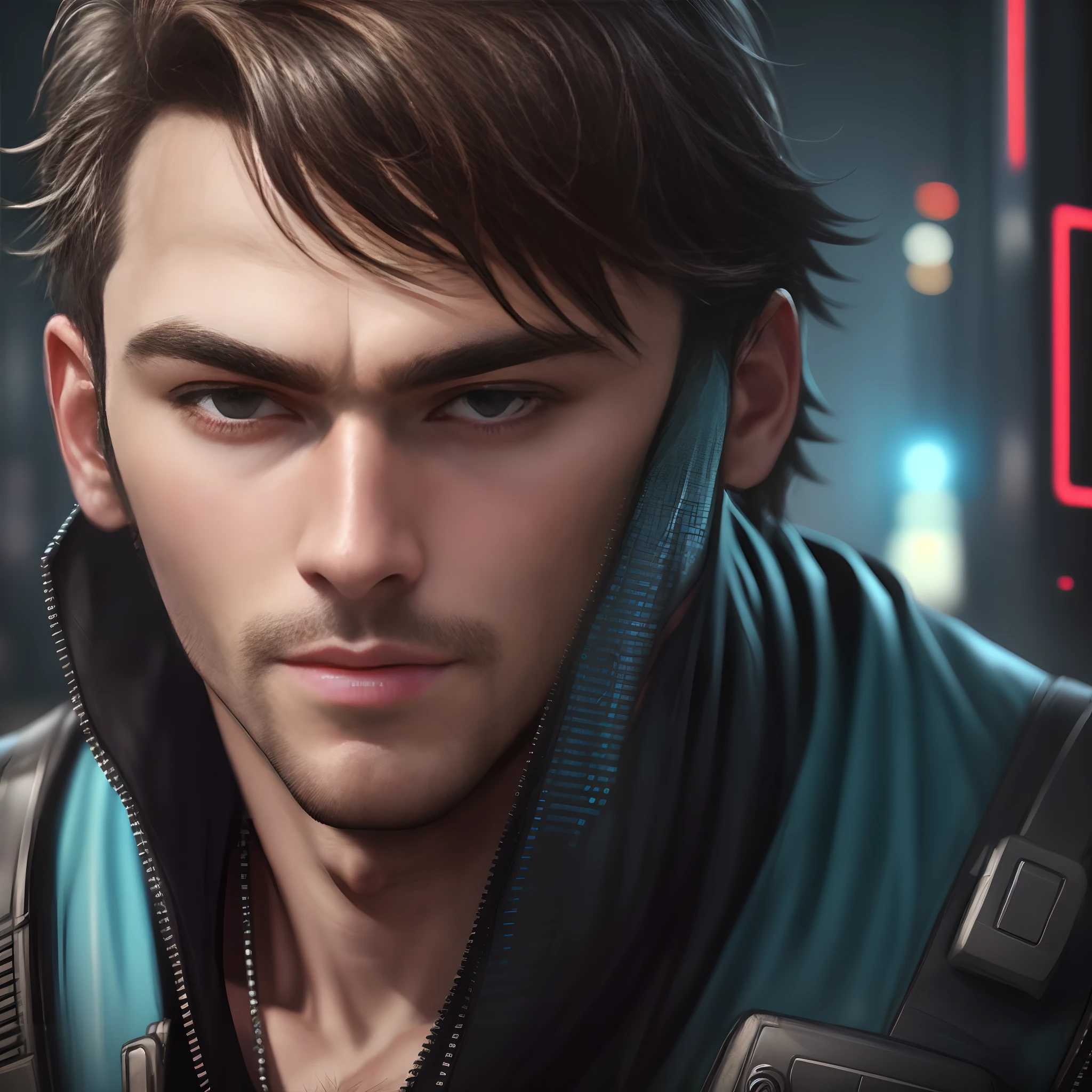 Change the background cyberpunk handsome boy, realistic face 8k ultra