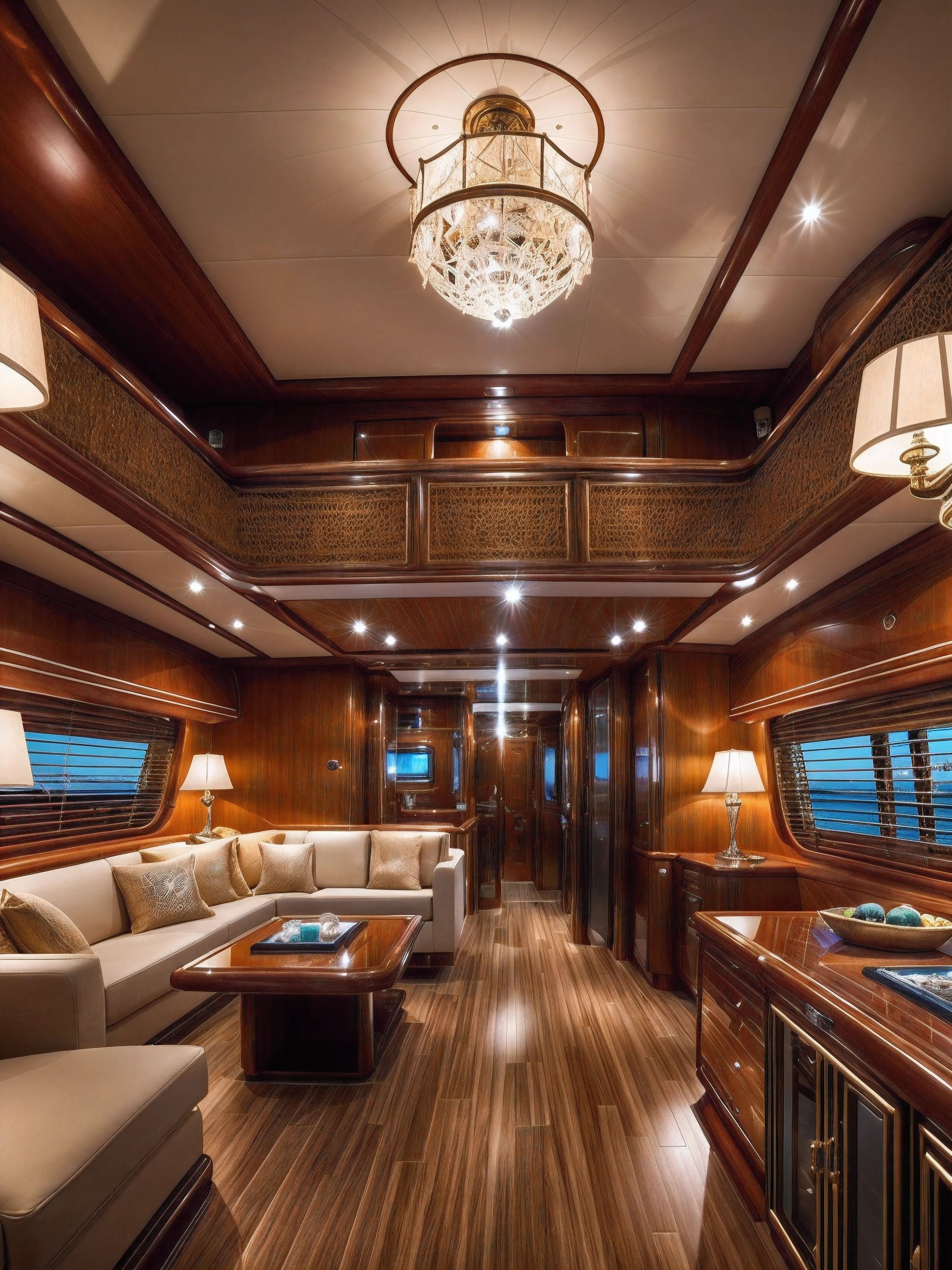 luxury yacht carribean ocean (masterpiece:1.2) (photorealistic:1.2) (bokeh) (best quality) (interior cabin) (intricate details) (8k) (HDR) (analog film) (canon d5) (cinematic lighting) (sharp focus)