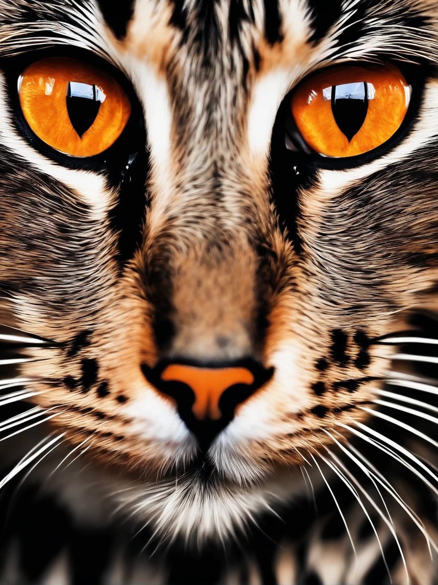cat,orange,black,white,orange eyes,