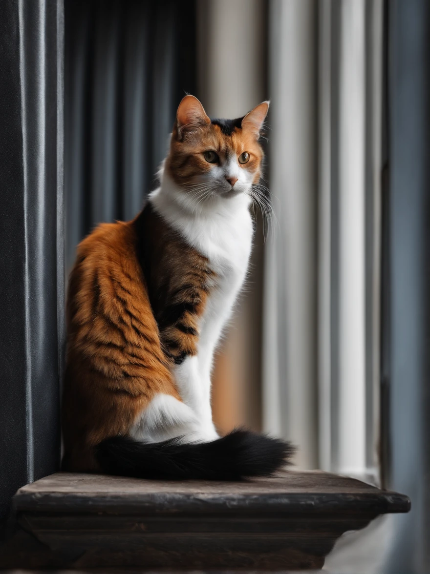 cat, colors, black white orange,