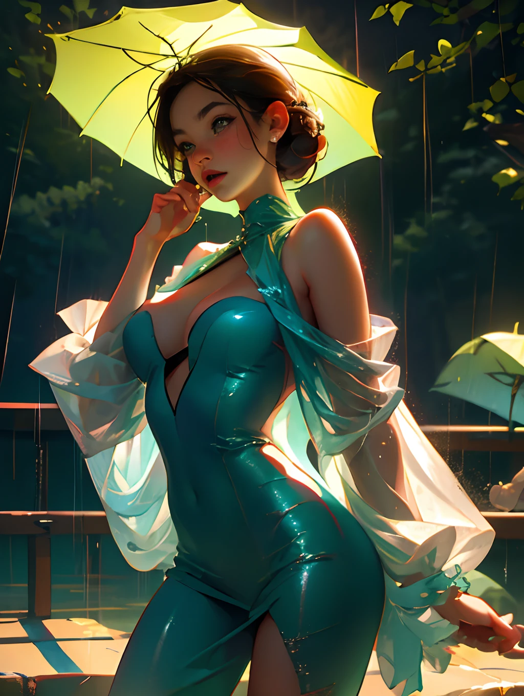 masterpiece, best quality, rainy days, nipple_torture, nipple_pull, nipple_tweak,