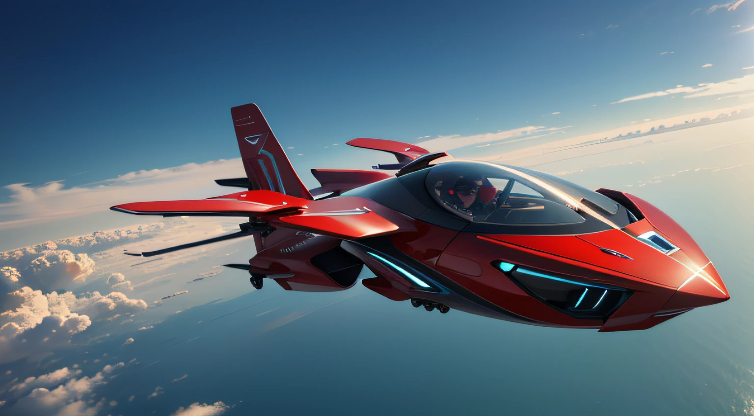 ultra-detailliert,ultra res,Small flying bodies,1-seater,Ships of the future,Spaceship,((top-quality)), ((masterpiece)), (ighly detailed:1.3), Humanoid,red,