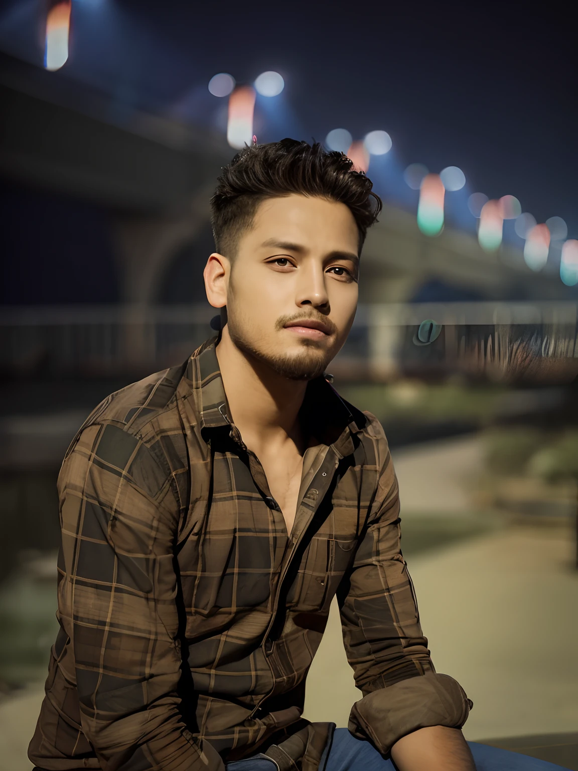 Change background and light look handsome boy and face cartoon background sun shine 8k image