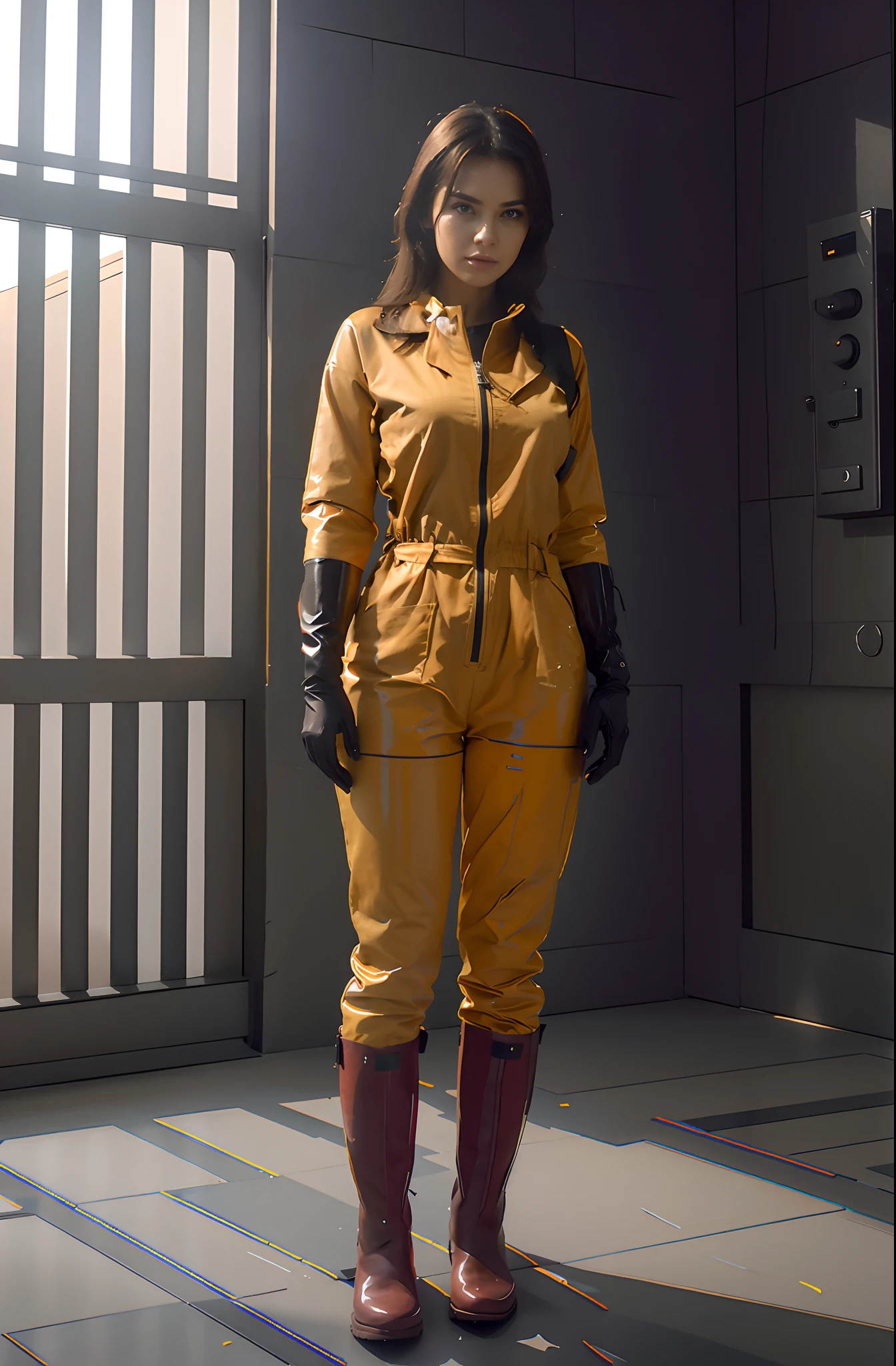 Add a zipper on her jumpsuit