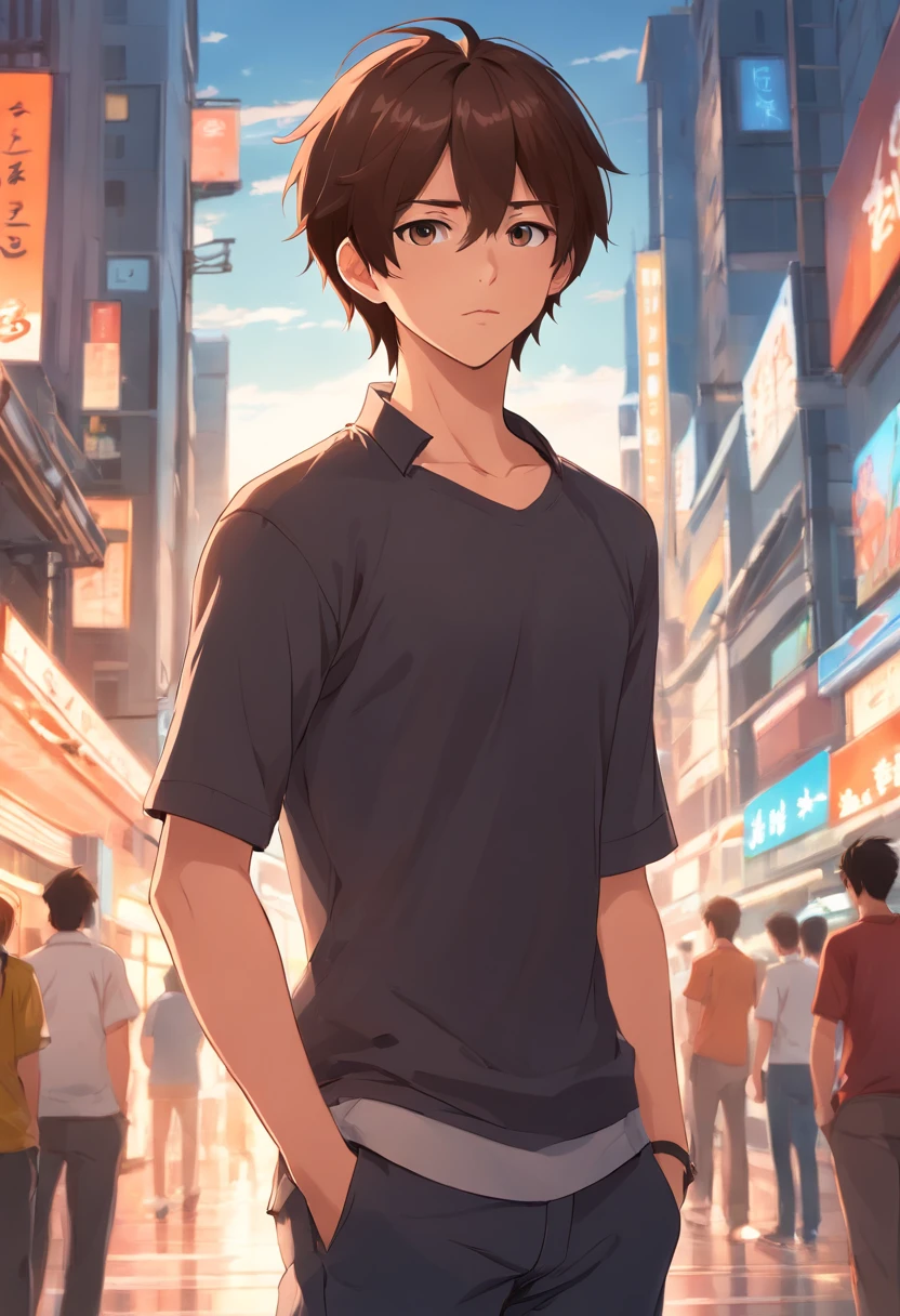 Ultra realista, Menino de 16 anos com pele castanha de canela, Athletic toned body straight hair,Serious male thoughtful observer tienviste black shirt tight to the body, fundo branco