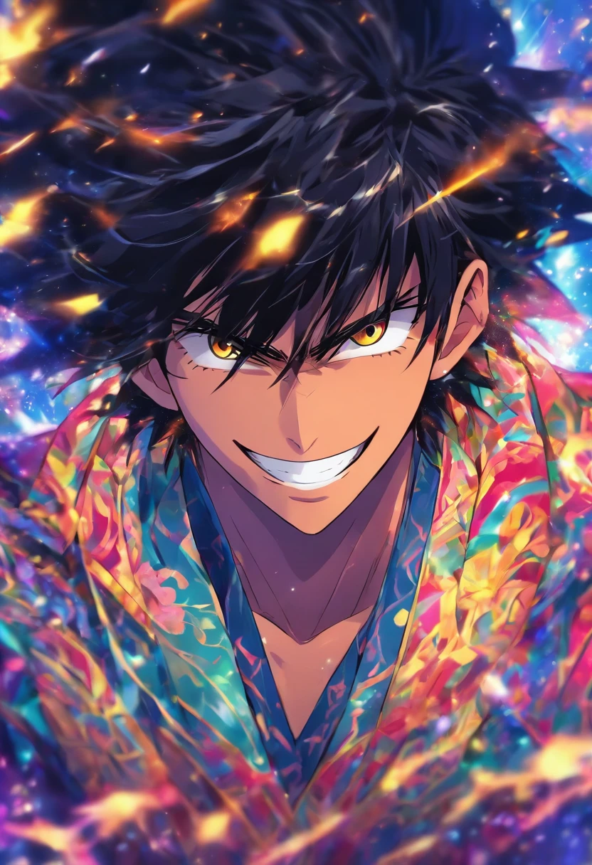 With generate a beautiful, tall guy with black hair and cute smile)
