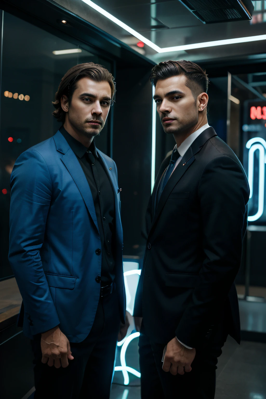 TWO MENS, businessperson, NEON, MELHOR QUALIDADE, 8K