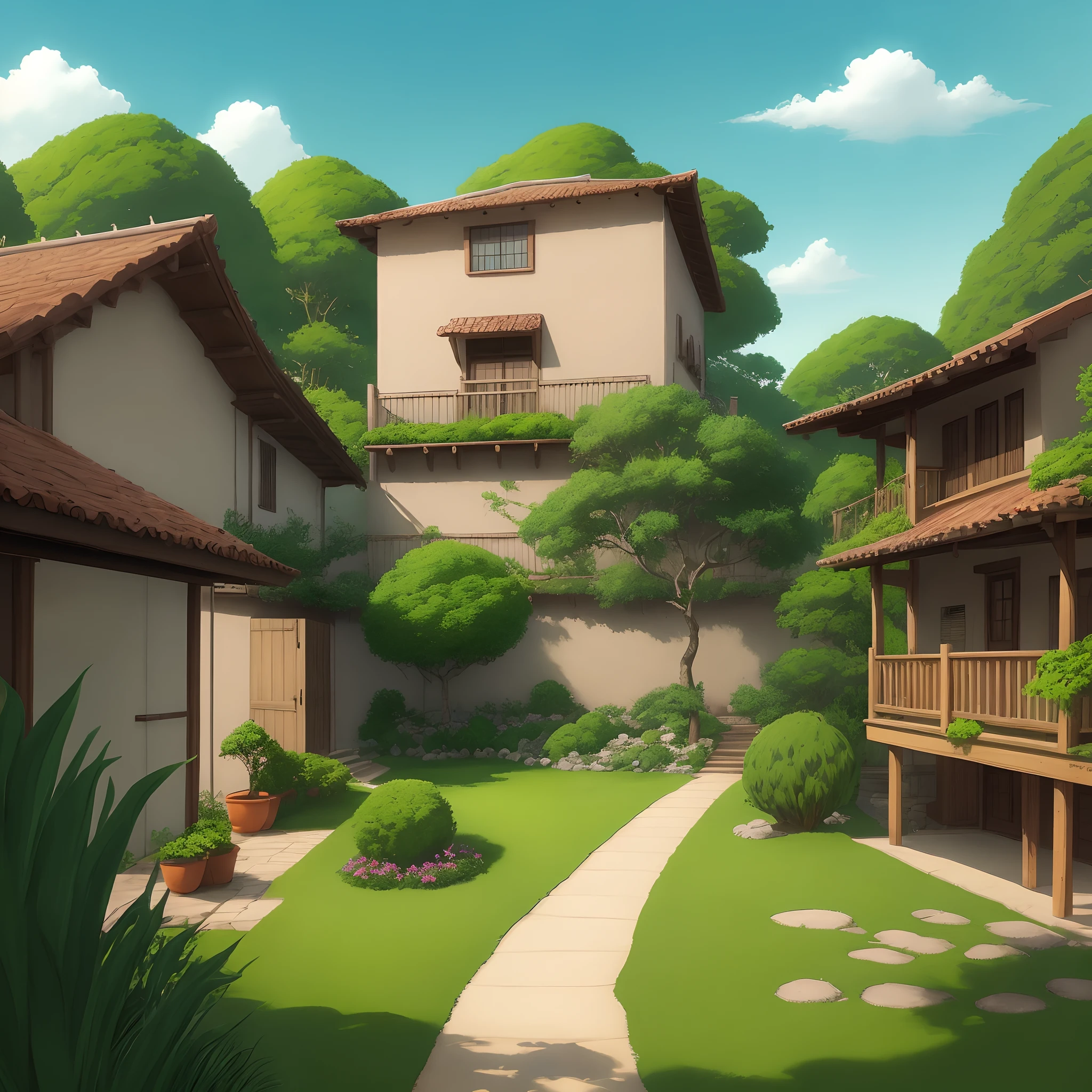 Mexico landscape studio Ghibli style