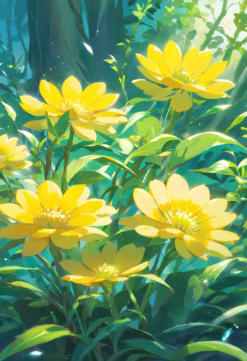 The trunk sprouts,,Close-up Shot Shot,(Yellow flowers budding to bloom),Detail flowers
