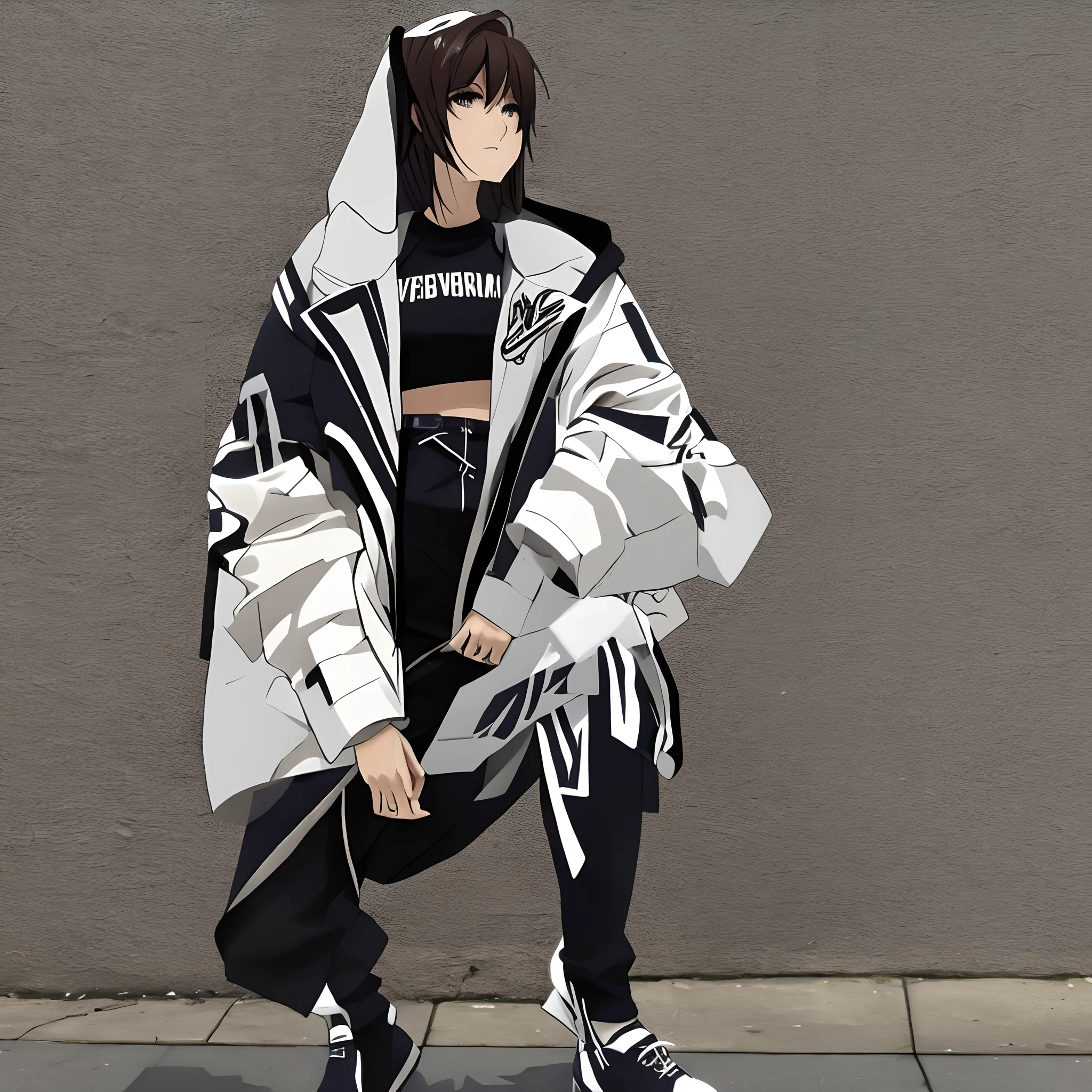 To create a protocol that describes a cinematic-quality image of an anime with a black woman wearing a black and white hoodie and pants, You can follow these steps:

**Protocol Title:** "Portrait of a Black Woman in Black and White Sweatshirt with Pants"

**Objetivo:** Describe the image in detail to create a compelling cinematic representation.

**Scene description:**
1. **Personagem:** A young and charismatic black woman.
2. **garments:** Ela veste um moletom preto e branco que se ajusta confortavelmente ao seu corpo, proporcionando contraste visual. O moletom deve ter detalhes texturizados para adicionar realismo.
3. **pants:** She wears a pair of pants that complement the sweatshirt, criando um estilo moderno e elegante.
4. **scenecy:** The background is essential to the atmosphere. It can be an urban street at night, with soft neon lights that highlight the character.
5. **face expression:** The character has a confident and determined expression.
6. **Uplighting:** Soft lighting emphasizes the curves of the face and body, criando profundidade.
7. **camera angle:** An oblique angle, ligeiramente inclinado, that enhances the aesthetics of the scene.

**Cores e Paleta:** Use uma paleta de cores que inclua tons preto, branco, and other subtle contrasts to create a sense of depth and texture.

**ANIMATION TECHNIQUE:** Utilize advanced animation techniques, such as shading and high-quality rendering, to give realism to the image.

**Trilha Sonora:** Acompanhe a cena com uma trilha sonora que combine com a atmosfera, with a focus on modern and engaging music.

**Scene Duration:** Determine the length of the scene based on its importance in the overall narrative.

**Art Direction and Visual Style:** Define a visual style that meets cinematic expectations, seja ele realista ou estilizado.

**Feedback e Ajustes:** After the first representation, revise e ajuste a imagem com base em feedbacks para garantir que ela alcance a qualidade