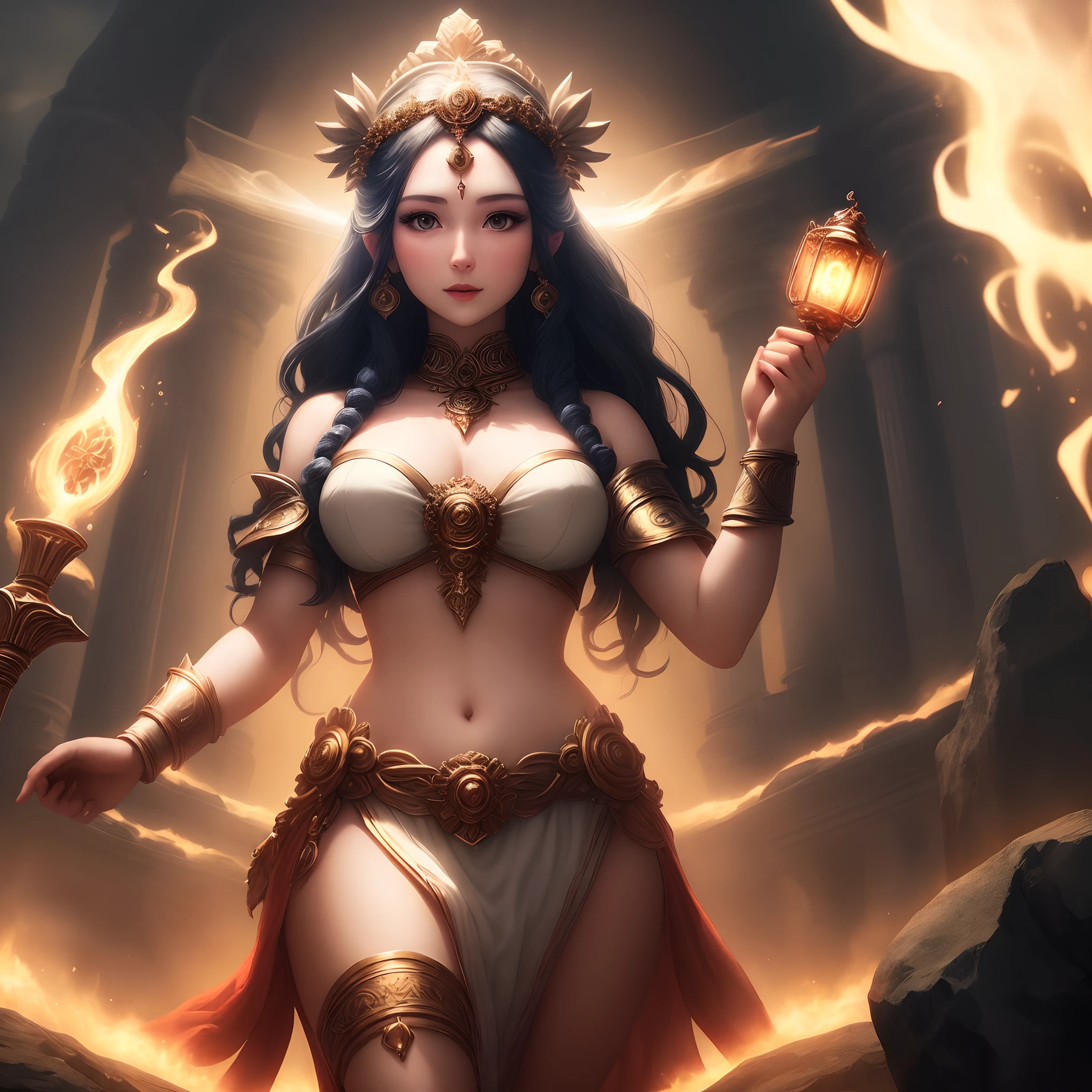 Goddess, light, epic background