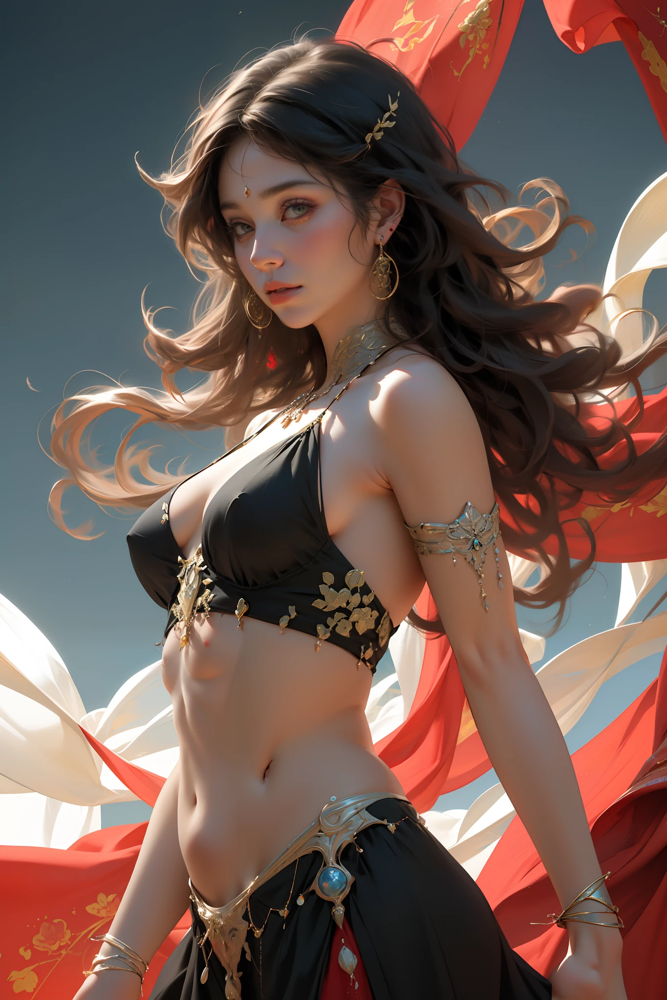 nsfw, zhongfenghua, 1girl, solo, hanfu, ancient_chinese_architecture, flower field, blossom, (white smoke:1.3) (photorealistic:1.4), zentangle, mandala, entangle, official art, unity 8k wallpaper, ultra detailed, beautiful and aesthetic, masterpiece,best quality, (dynamic angle:1.4), glowing skin, (floating colorful sparkles:1) chaos, elegant, vivid colours, romanticism depth of field exotic_dance, half_naked