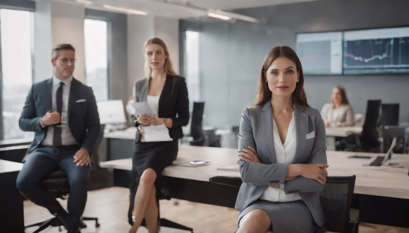 a girl discussing Bitcoin investments with a group of investors, detailed financial charts and graphs, hands exchanging money and Bitcoins, a futuristic and high-tech office environment, professional and confident appearance, digital currency transactions, successful trade deals, intimate conversations in a luxurious meeting room, strategic discussions about Bitcoin market trends, real-time trading screens, vibrant and energetic atmosphere, intense focus and determination, cutting-edge technology and advanced trading platforms, innovative and forward-thinking mindset, sleek and modern office furniture, sharp and sophisticated style, strategic collaborations, disruptive and revolutionary ideas, dominant presence in the cryptocurrency market, sleek and modern office design, alluring and captivating atmosphere, beacon of success in the Bitcoin industry, groundbreaking and visionary approach, boundless opportunities and potential. (best quality,ultra-detailed,professional,realistic:1.37), HDR,studio lighting,vivid colors